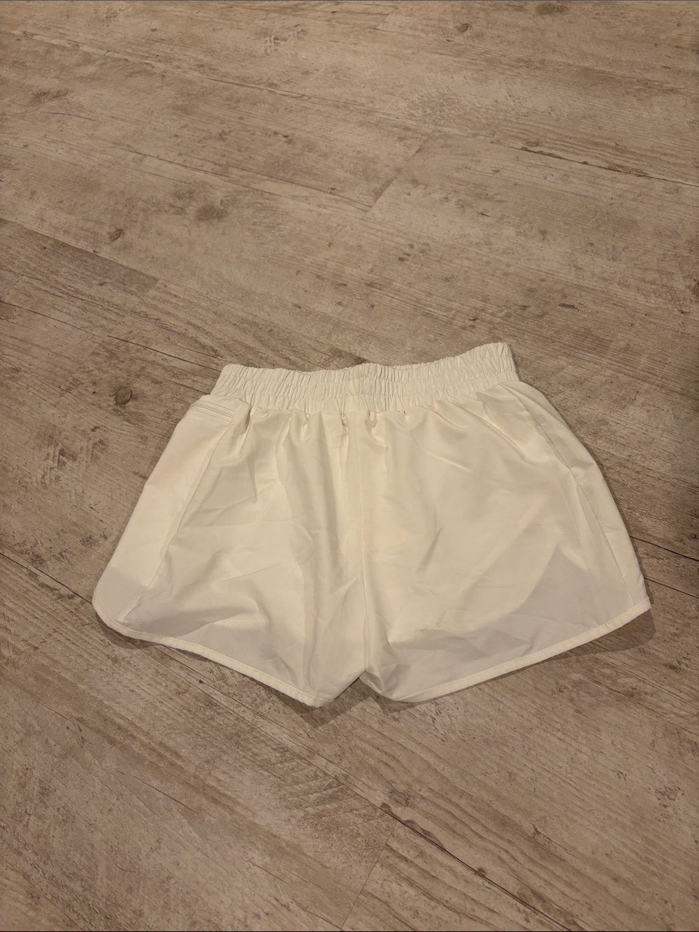 Women’s White Elastic Waist Shorts